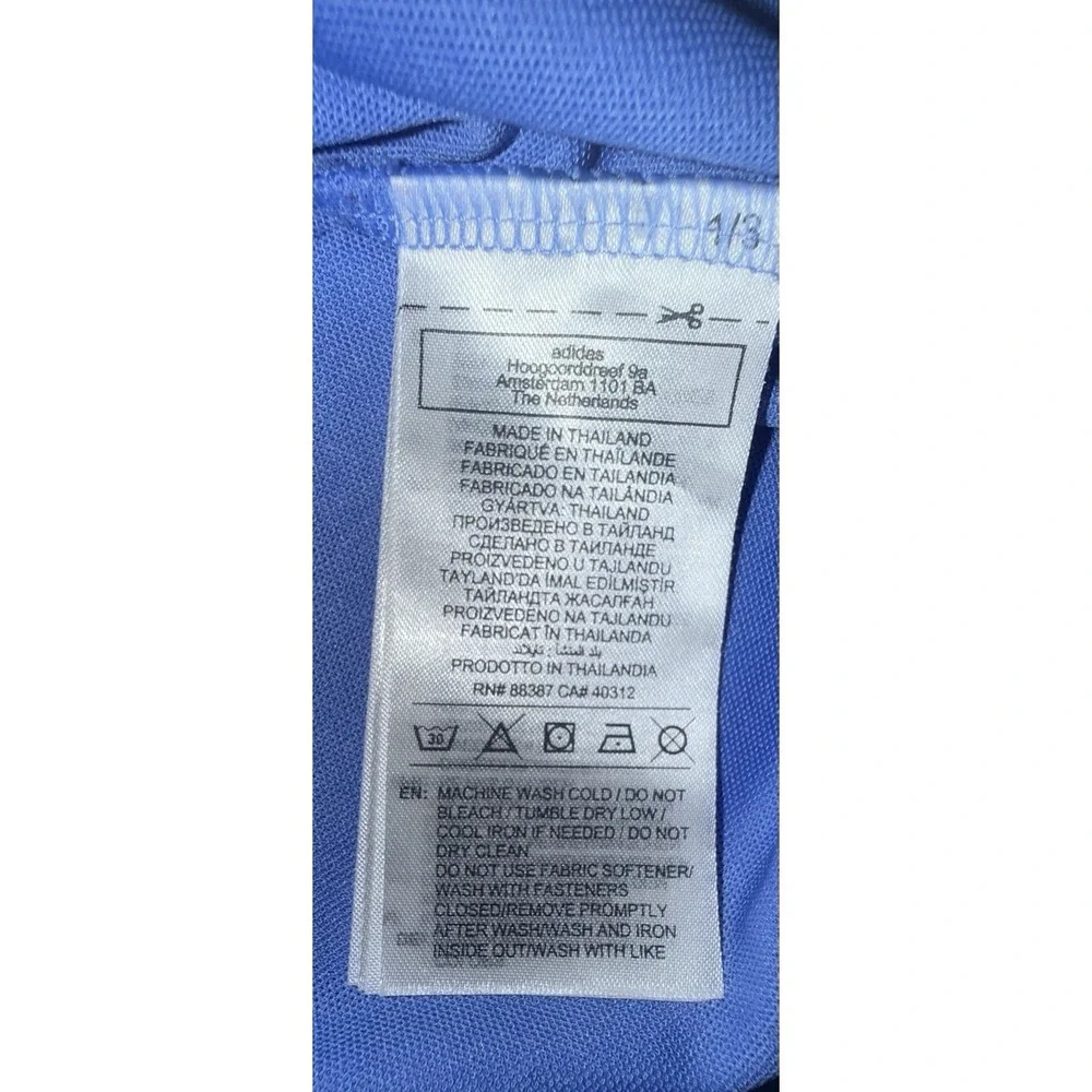 Adidas Mens Performance‎ Polo Golf Shirt Size Medium Blue Floral Chest Band
